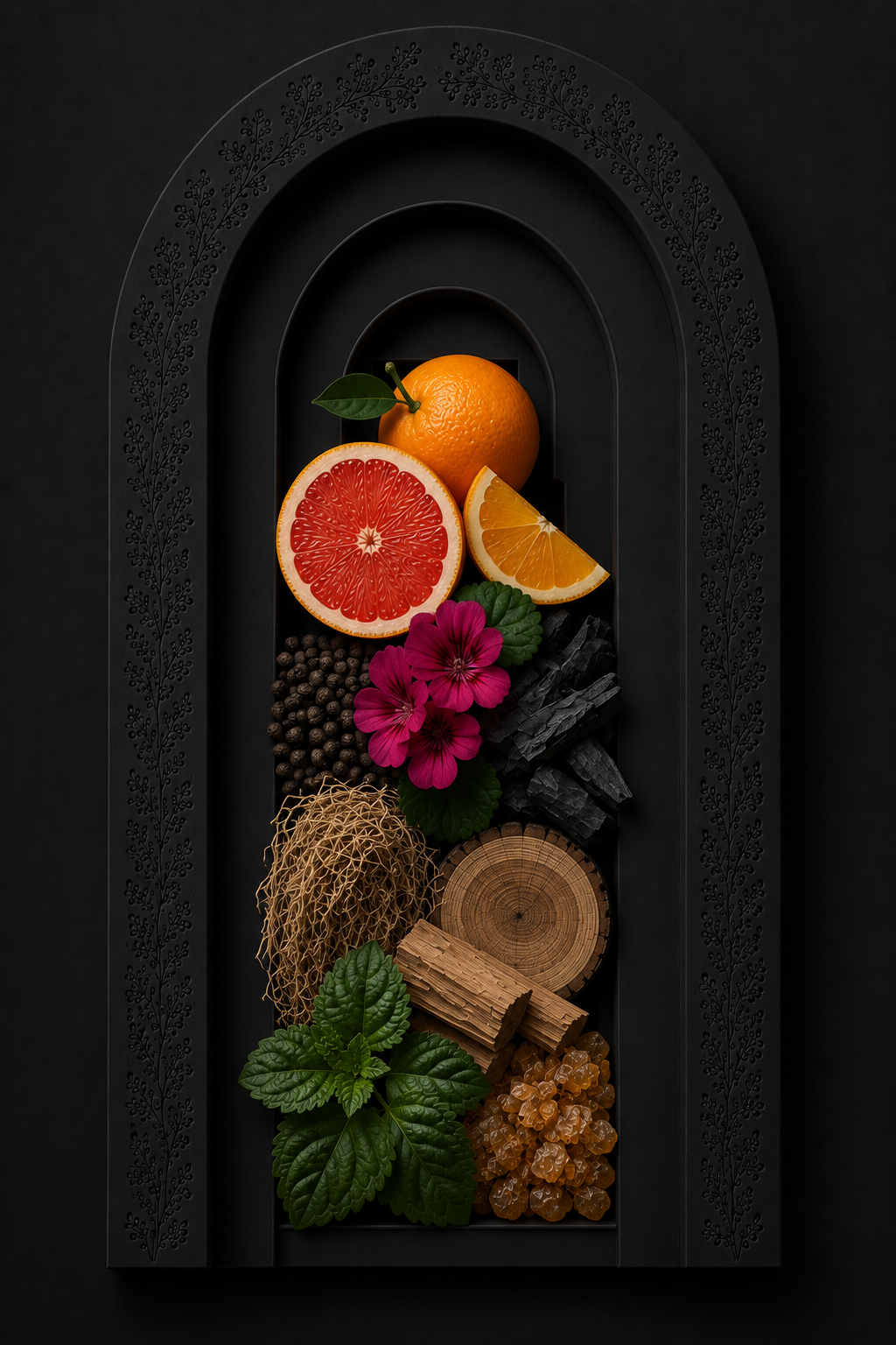 Noir — ingredient still-life